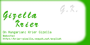 gizella krier business card
